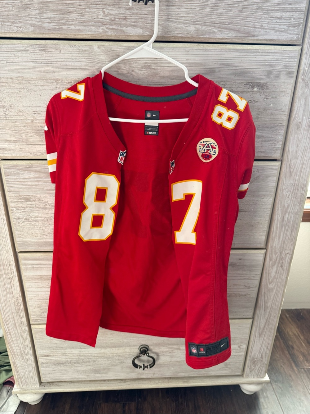 NFL Kansas City Chiefs #87 Red Jersey with White and Gold Trim